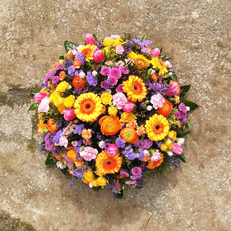 Coussin deuil multicolore