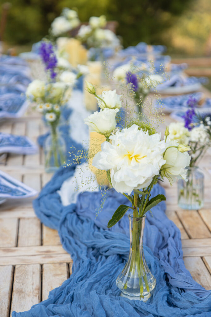 Soliflores fleuris pour centre de table