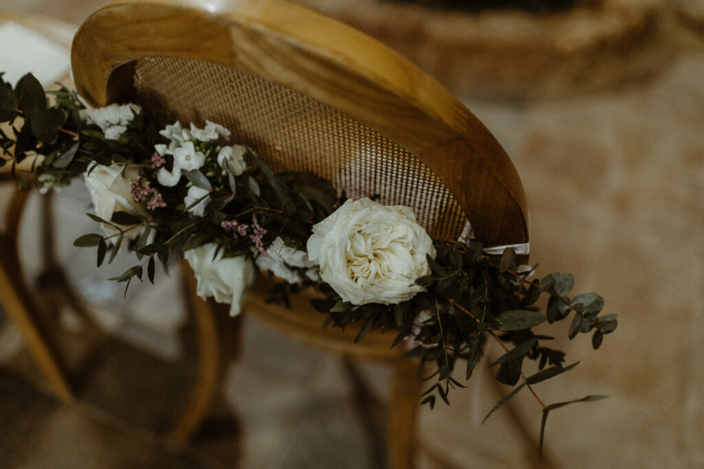 Dossier de chaise fleuri