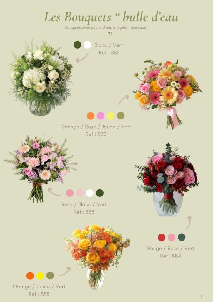 Bouquet rond bulle d'eau